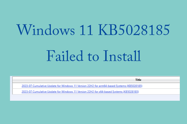 Fix KB5028185 Failed to Install with Error in Windows 11